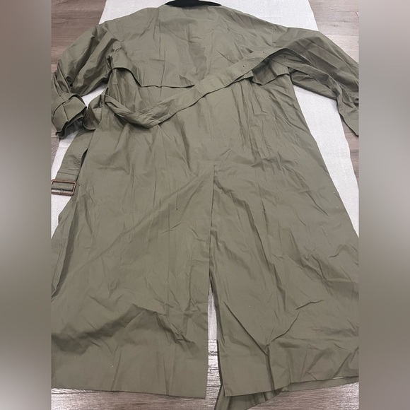 [40R]Aquascutum Men's Olive Green Trench Coat - Picture 9 of 10